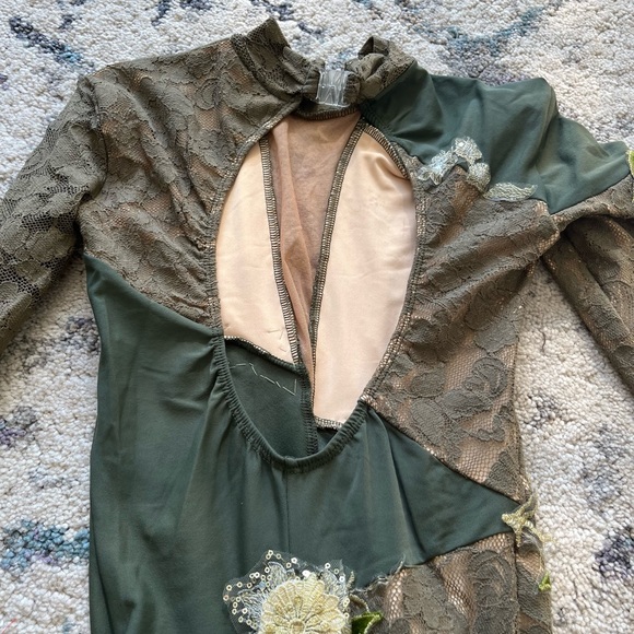 Custom One Piece Forest/Nature Acro Dance Costume - Picture 6 of 7